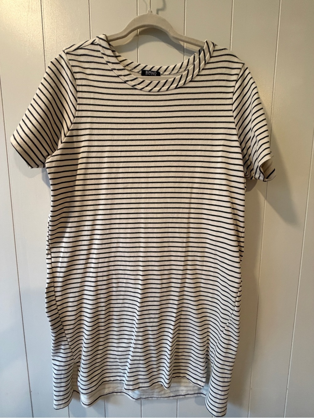 Buffalo David Bitton White and Black Striped Tunic